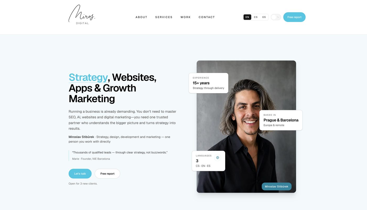 Web Miros Digital — UX y sistema visual